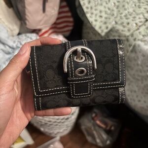 Coach Black Wallet with Silver Buckle